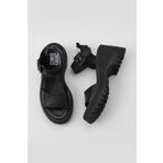 Bueno Shoes 01WY12600 Siyah Deri Kadın Dolgu Topuklu Sandalet