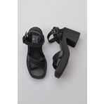 Bueno Shoes 01WY12704 Siyah Turuncu Deri Kadın Dolgu Topuklu Ayakkabı