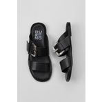 Bueno Shoes 01WY2001 Siyah Deri Kadın Düz Terlik