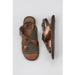 Bueno Shoes 01WY2012 Haki Taba Deri Kadın Sandalet