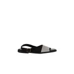 Bueno Shoes 01WY2015 Ekru Siyah Deri Kadın Sandalet
