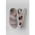 Bueno Shoes 01WY2300 Gri Deri Kadın Düz Sandalet
