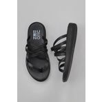 Bueno Shoes 01WY2317 Siyah Deri Kadın Parmak Arası Terlik