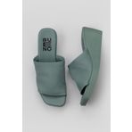 Bueno Shoes 01WY2404 Yeşil Açık Deri Kadın Dolgu Topuklu Terlik