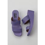 Bueno Shoes 01WY2409 Lila Deri Kadın Dolgu Topuklu Terlik