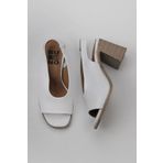 Bueno Shoes 01WY3706 Beyaz Deri Kadın Topuklu Sandalet