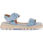 Bueno Shoes 01WY5500 Mavi Deri Kadın Düz Sandalet