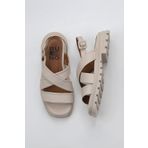 Bueno Shoes 01WY5501 Krem Deri Kadın Sandalet