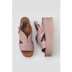 Bueno Shoes 01WY5800 Gül Kurusu Deri Kadın Dolgu Topuklu Sandalet