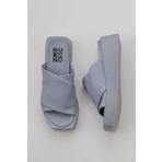 Bueno Shoes 01WY5906 Mavi Deri Kadın Dolgu Topuklu Terlik