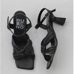 Bueno Shoes 01WY6805 Siyah Deri Kadın Topuklu Sandalet