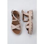 Bueno Shoes 01WY8305 Pembe Deri Kadın Dolgu Topuklu Sandalet