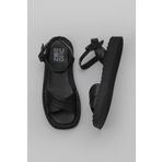Bueno Shoes 01WY9102 Siyah Deri Kadın Düz Sandalet