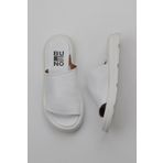 Bueno Shoes 01WY9400 Beyaz Deri Kadın Düz Terlik