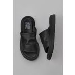Bueno Shoes 01WY9400 Siyah Deri Kadın Düz Terlik