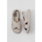 Bueno Shoes 01WY9403 Krem Deri Düz Kadın Sandalet