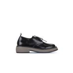 Bueno Shoes 01WZ4503 Siyah Vizon Açma Deri Kadın Klasik Ayakkabı
