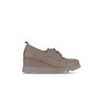Bueno Shoes 01WZ7204 Gri Deri Kadın Dolgu Topuklu Ayakkabı