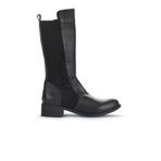 Bueno Shoes 01WZ7406 Siyah Deri Streç Kadın Düz Çizme