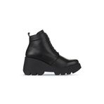 Bueno Shoes 01WZ8402 Siyah Deri Kadın Dolgu Topuklu Bot