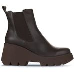 Bueno Shoes 01WZ8403 Kahverengi Deri Kadın Dolgu Topuklu Bot