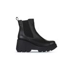 Bueno Shoes 01WZ8403 Siyah Deri Kadın Dolgu Topuklu Bot