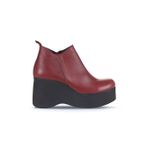 Bueno Shoes 01WZ8603 Bordo Deri Kadın Dolgu Topuklu Bot