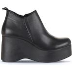 Bueno Shoes 01WZ8603 Siyah Deri Dolgu Topuklu Kadın Bot