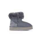 Bueno Shoes 05AG2024054 Mavi Süet Kadın Dolgu Topuklu Bot