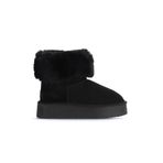 Bueno Shoes 05AG2024054 Siyah Süet Kadın Dolgu Topuklu Bot