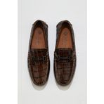 Bueno Shoes 05ms2021 Taba Kroko Deri Erkek Klasik Ayakkabı