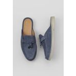 Bueno Shoes 05WT103 Mavi Süet Kadın Düz Terlik