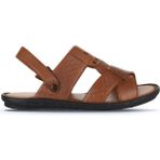 Bueno Shoes 25MS1411 Taba Baskılı Deri Erkek Sandalet