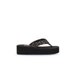 Bueno Shoes 26WT190244 Siyah Hasır Dolgu Topuklu Kadın Terlik