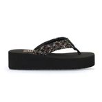 Bueno Shoes 26WT190244 Siyah Hasır Dolgu Topuklu Kadın Terlik