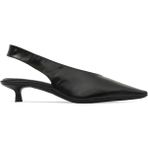 Bueno Shoes 30WA24277 Siyah Açma Deri Kadın Topuklu Ayakkabı