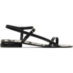 Bueno Shoes 30WS20032 Siyah Rugan Kadın Az Topuklu Sandalet