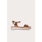 Bueno Shoes Bronz Deri Kadın Düz Sandalet