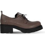 Bueno Shoes Gri Deri Kadın Dolgu Topuklu Ayakkabı 01WD2304 01WD2304