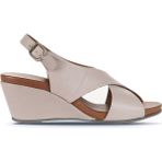 Bueno Shoes Gri Deri Kadın Dolgu Topuklu Sandalet 01WJ1501 01WJ1501