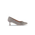 Bueno Shoes Gri Deri Kadın Topuklu Ayakkabı 01WA1305