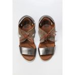 Bueno Shoes Gümüş Vizon Deri-Süet Kadın Düz Sandalet 01WQ2000 01WQ2000