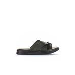 Bueno Shoes Haki Baskılı Deri Erkek Düz Terlik 25mt2232