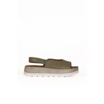 Bueno Shoes Haki Deri Kadın Düz Sandalet 01we3403