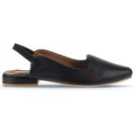 Bueno Shoes Kadın Düz Sandalet Siyah Khv-Bej Dana Derisi 1 cm Topuklu Şık Tasarım