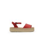 Bueno Shoes Kırmızı Deri Kadın Dolgu Topuklu Espadril Sandalet 01wq3515