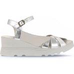 Bueno Shoes Kurşun Multi Simli Deri Kadın Dolgu Topuklu Sandalet 01WA0504 01WA0504