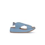 Bueno Shoes Mavi Deri Kadın Dolgu Topuklu Sandalet 01wy5703