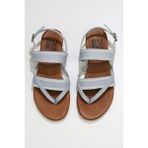 Bueno Shoes Mavi Deri Kadın Düz Sandalet