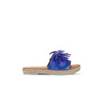 Bueno Shoes Mavi Parlak Deri Kadın Espadril Terlik 01wn3000
